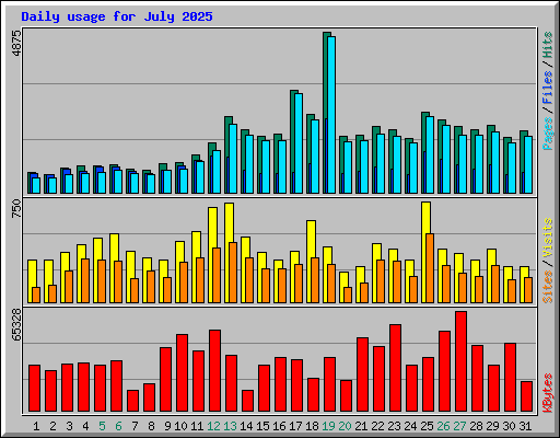 Daily usage for July 2025