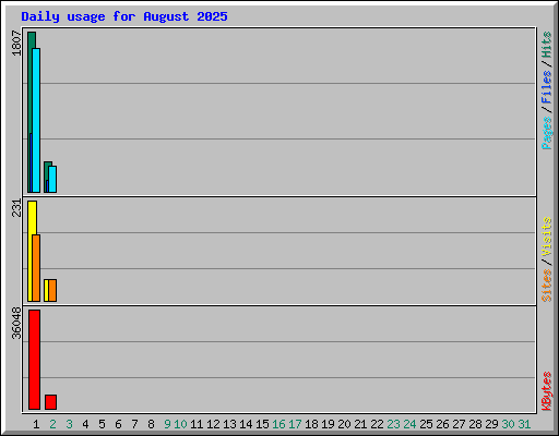 Daily usage for August 2025