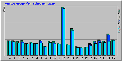 Hourly usage for February 2020