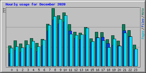Hourly usage for December 2020